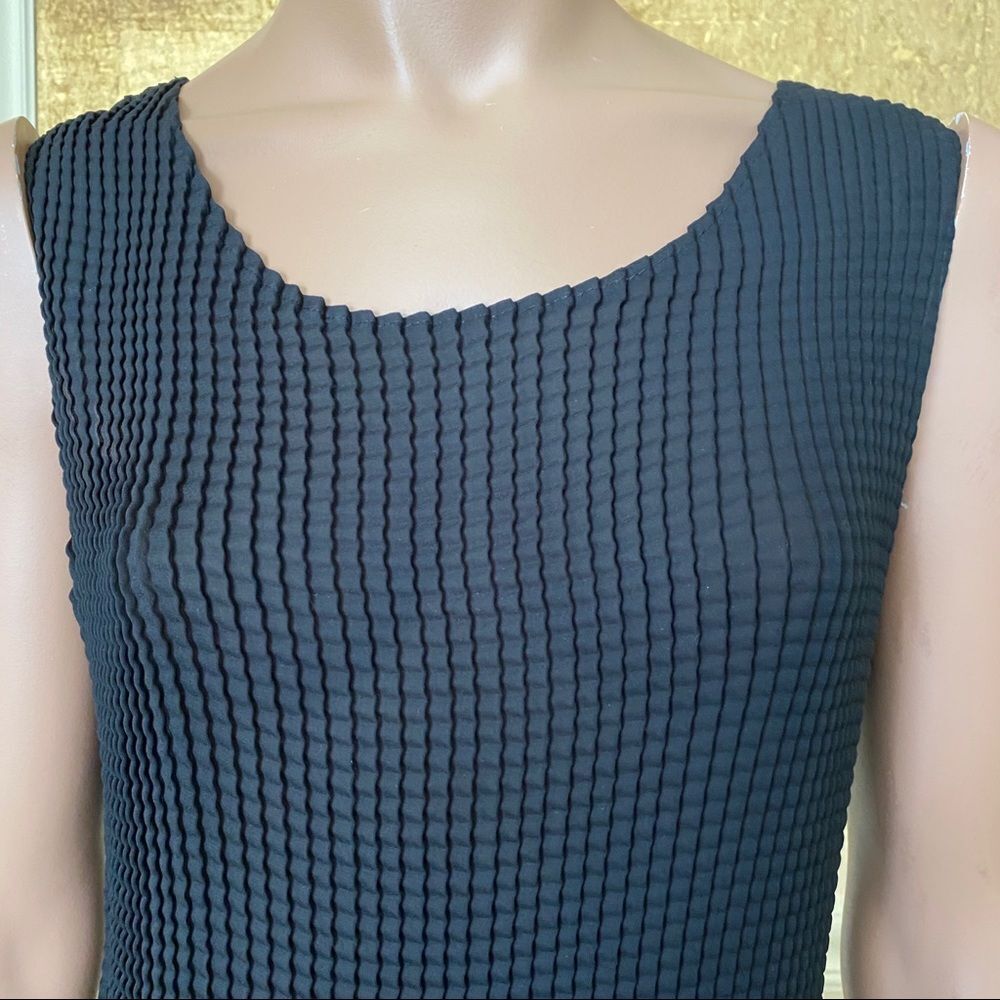 George Y2K black elastic waffle texture top 14W/16W